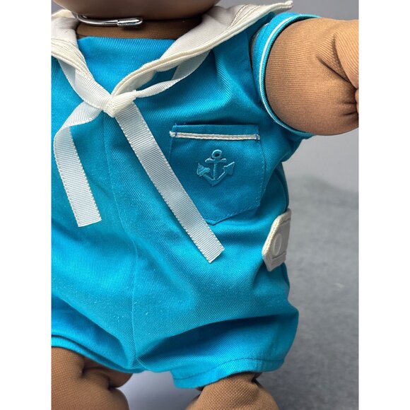 1982 Cabbage Patch Kids Doll Blue Sailor Outfit Anchor Pocket & White Shoes - Picture 3 of 16